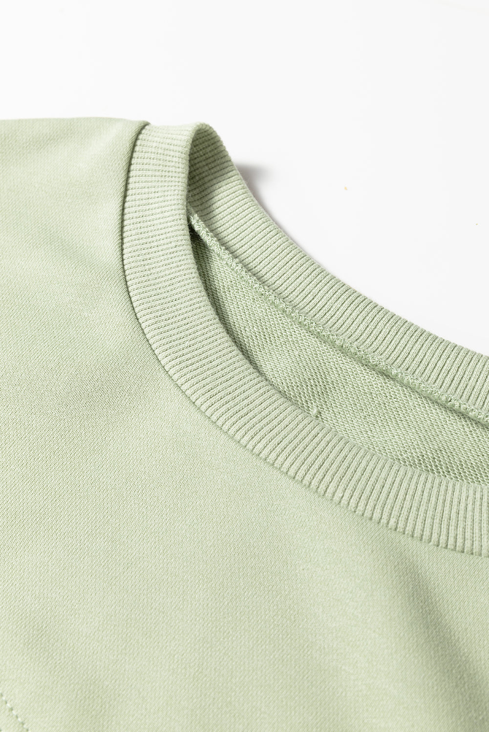 Laurel Green Floral Plaid Mixed Sleeve Raw Edge Relaxed French Terry Top