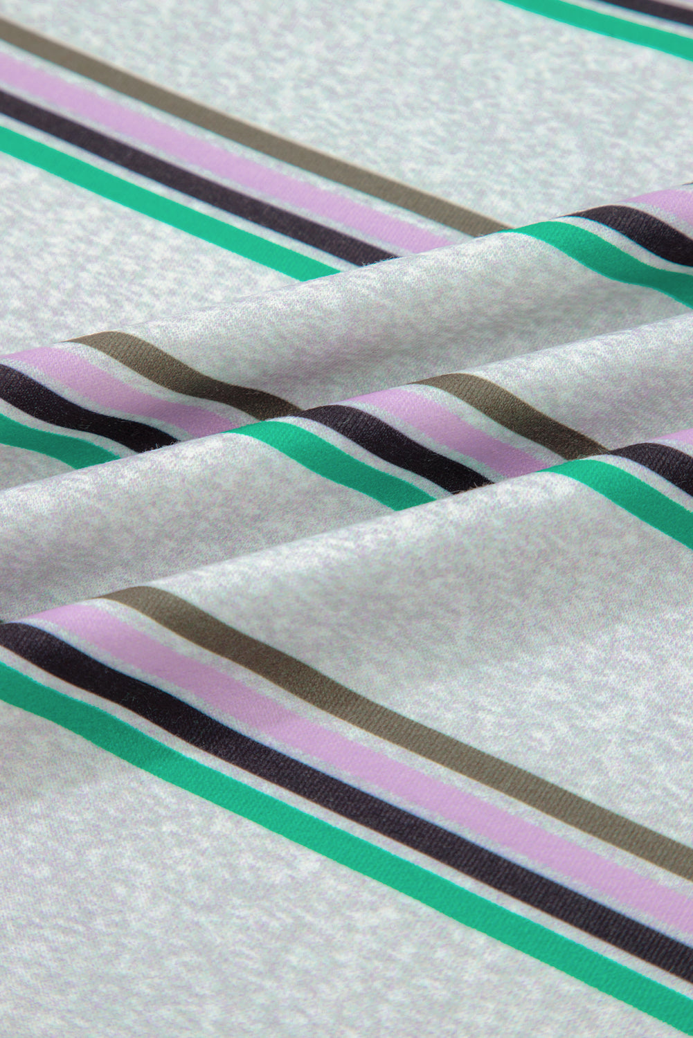 Purple Stripe Oversize Drop Shoulder Long Sleeve Casual Top