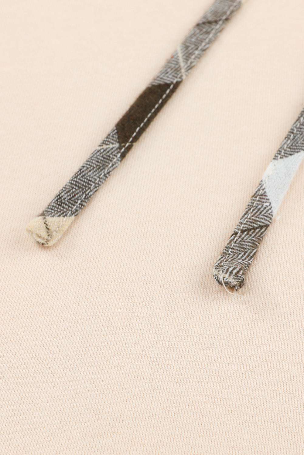 Khaki Plaid Patchwork Kangaroo Pocket Oversized Hoodie