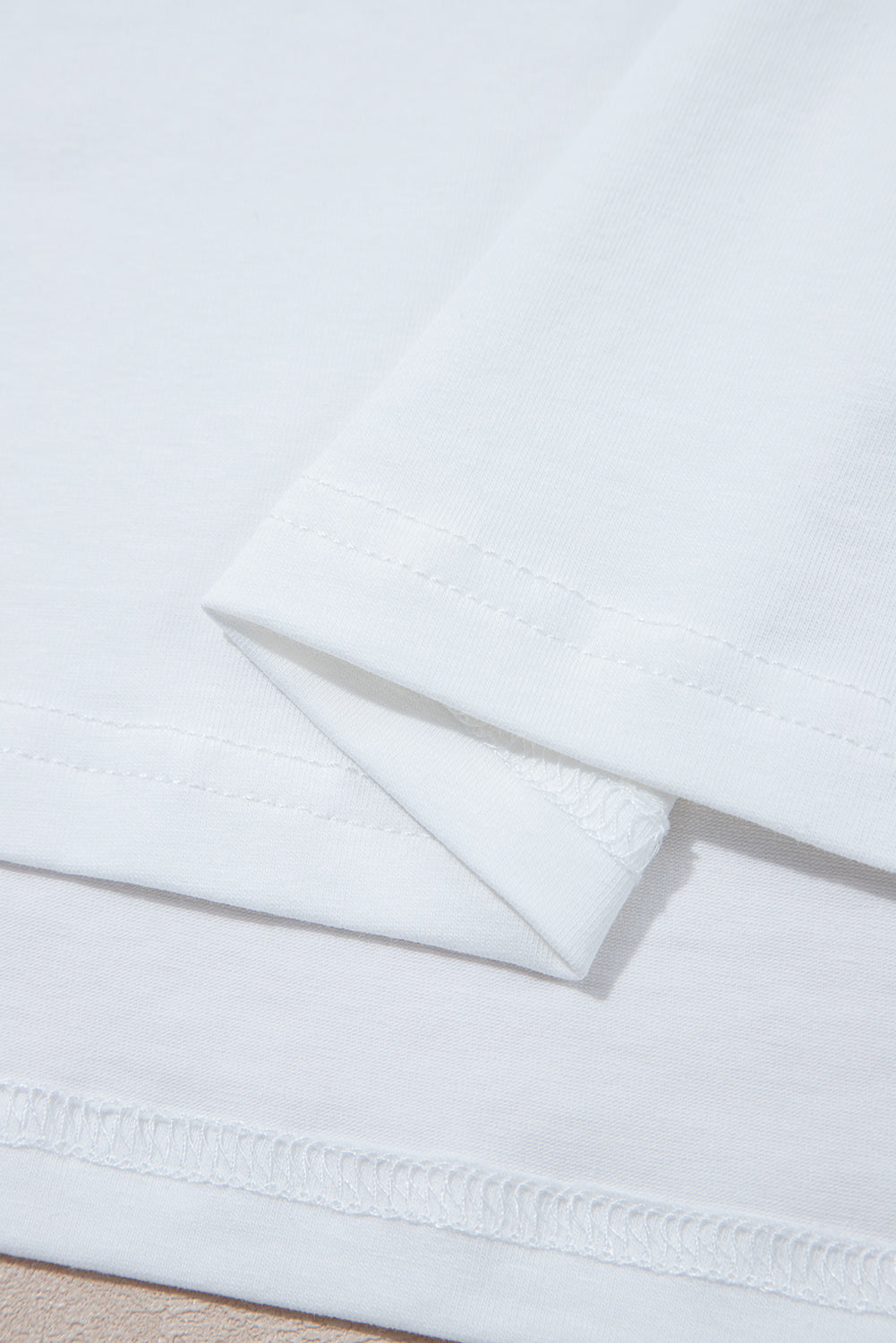 White Loose Half Sleeve Hi Low Hem T Shirt