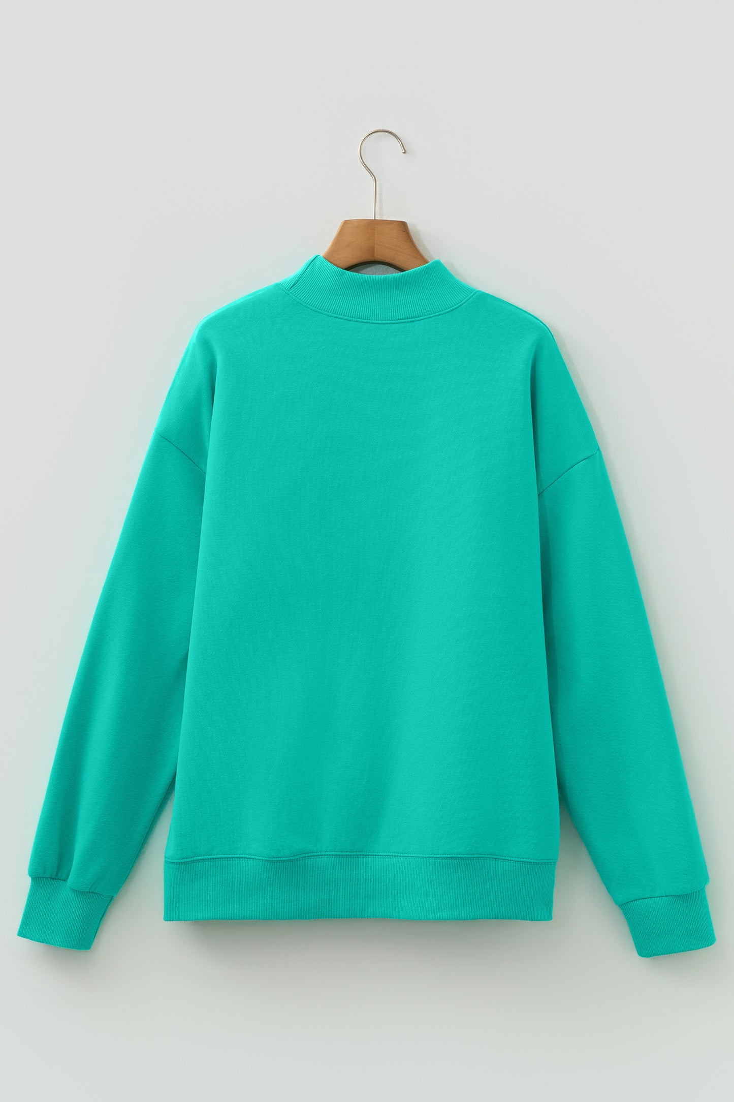 Apricot Pink Oversize Mock Neck Sweatshirt