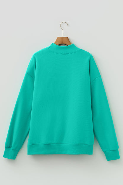 Apricot Pink Oversize Mock Neck Sweatshirt