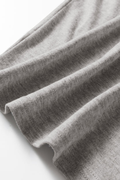 Four Leaf Clover Solid Color Extended Cuffs Long Sleeve Top