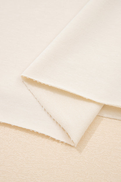 Apricot Camo Print Patchwork Sleeve Raw Hem Plus Size Sweatshirt