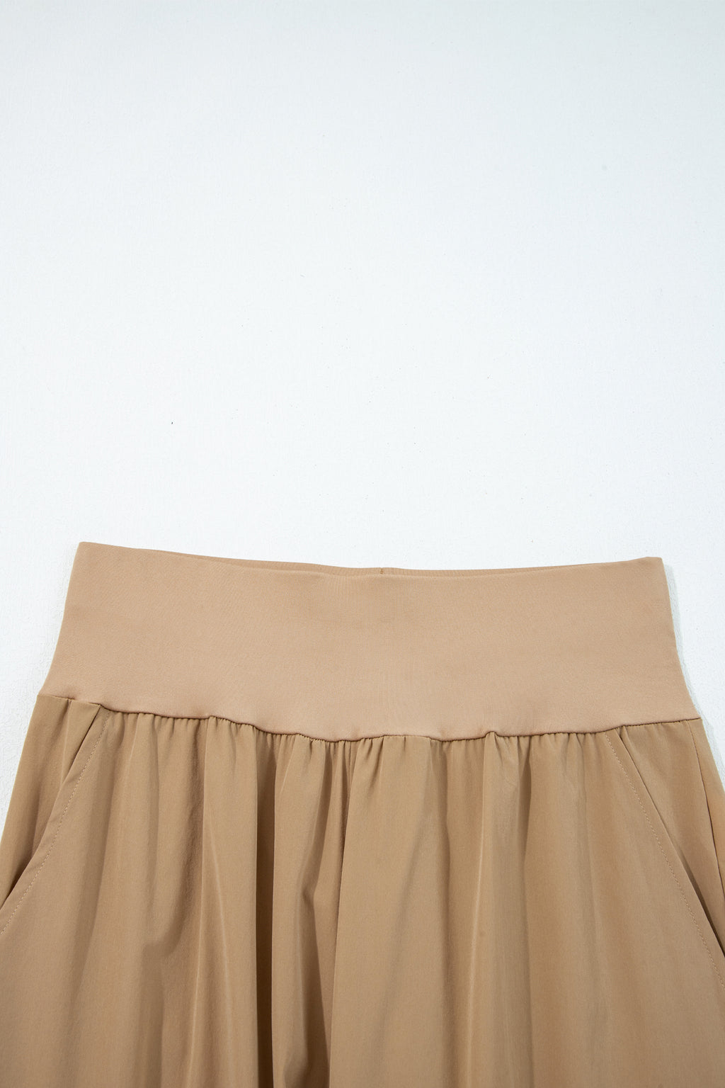 Camel Elastic High Waist Pocketed Cargo Jogger Pants