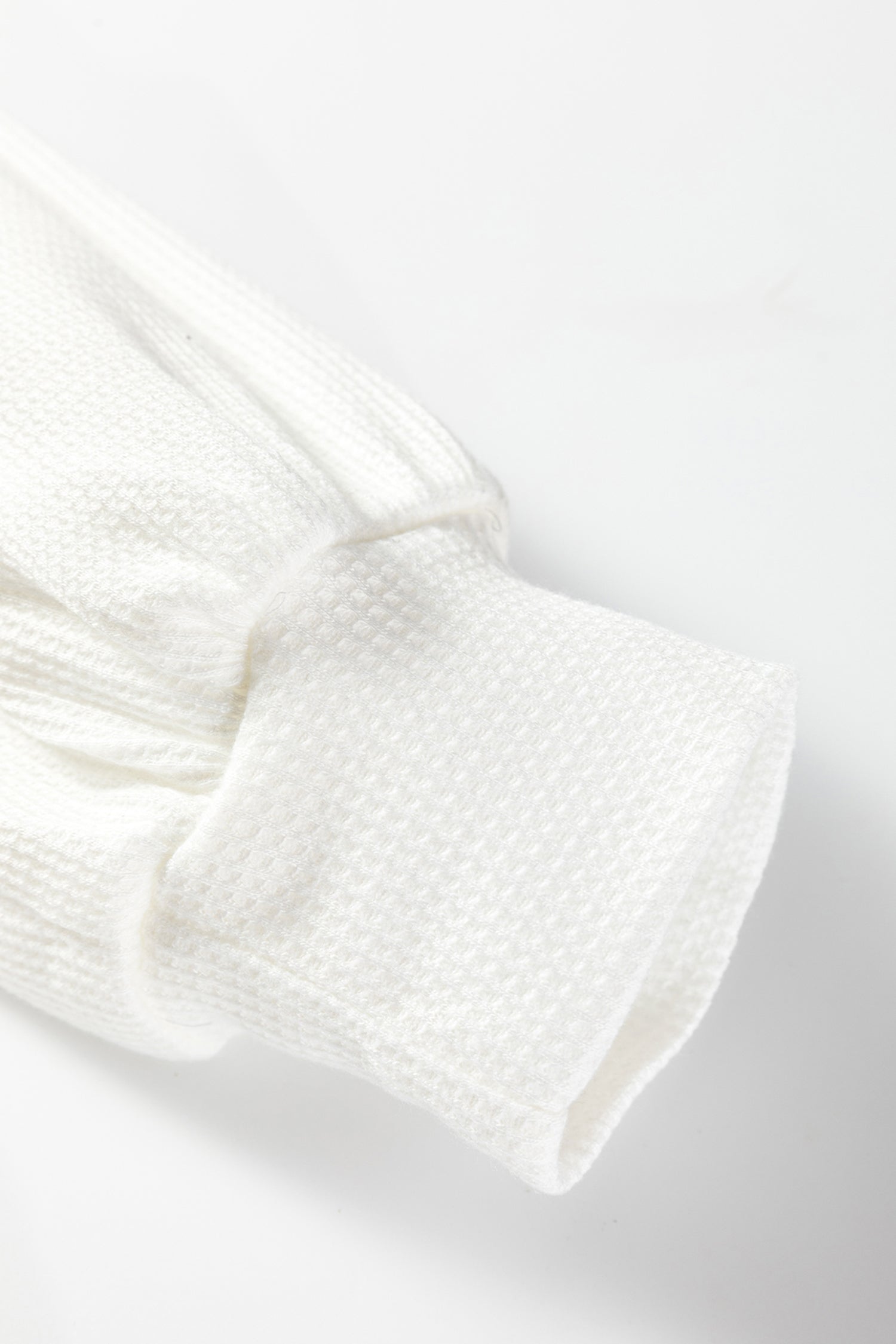 White Lace Long Sleeve Textured Pullover