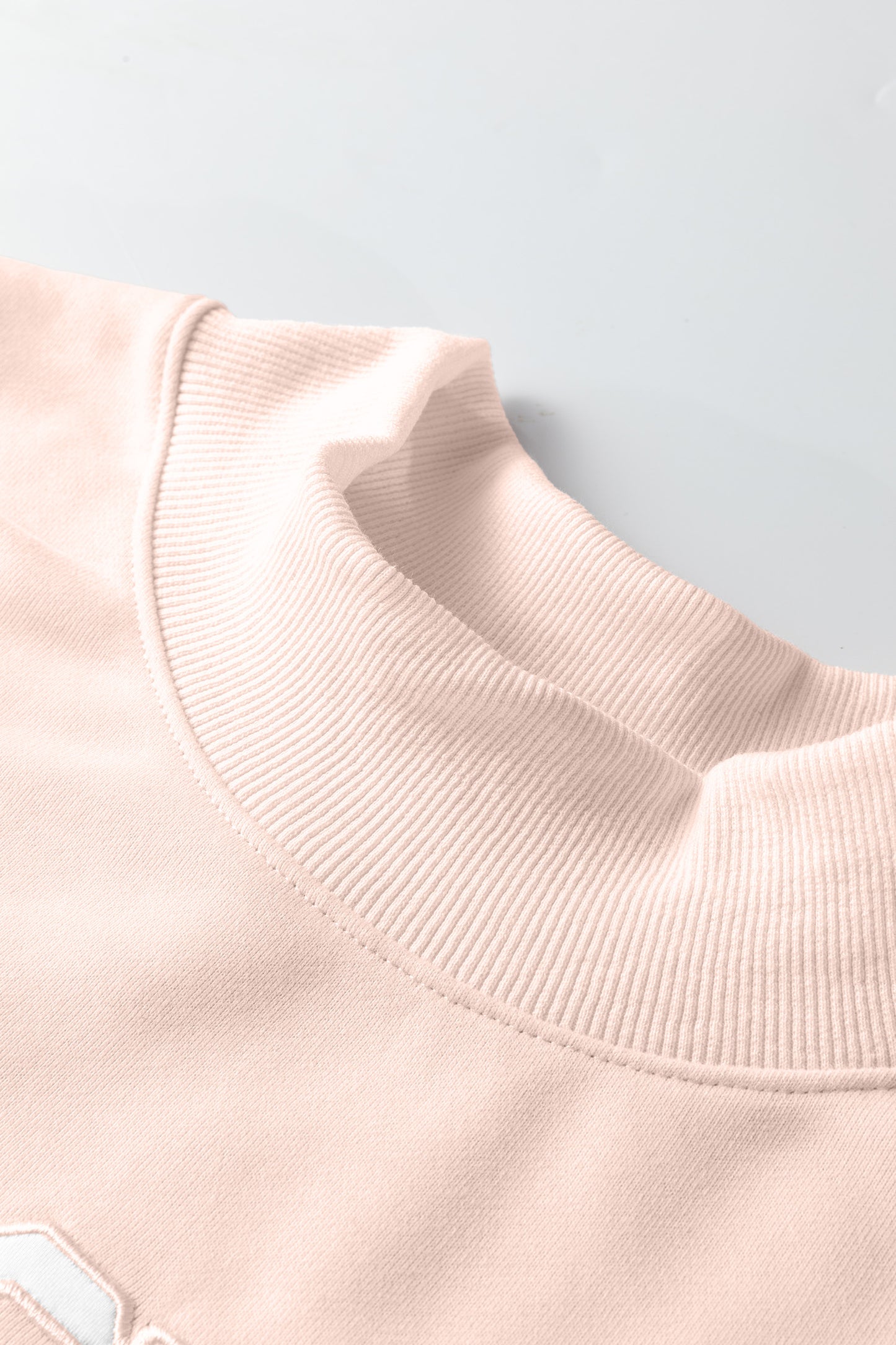 Apricot Pink Oversize Mock Neck Sweatshirt