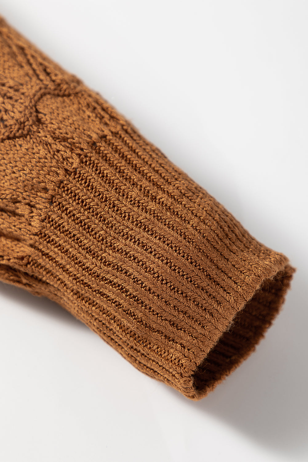 Brown Lightweight Buttoned Front Crochet Cardigan