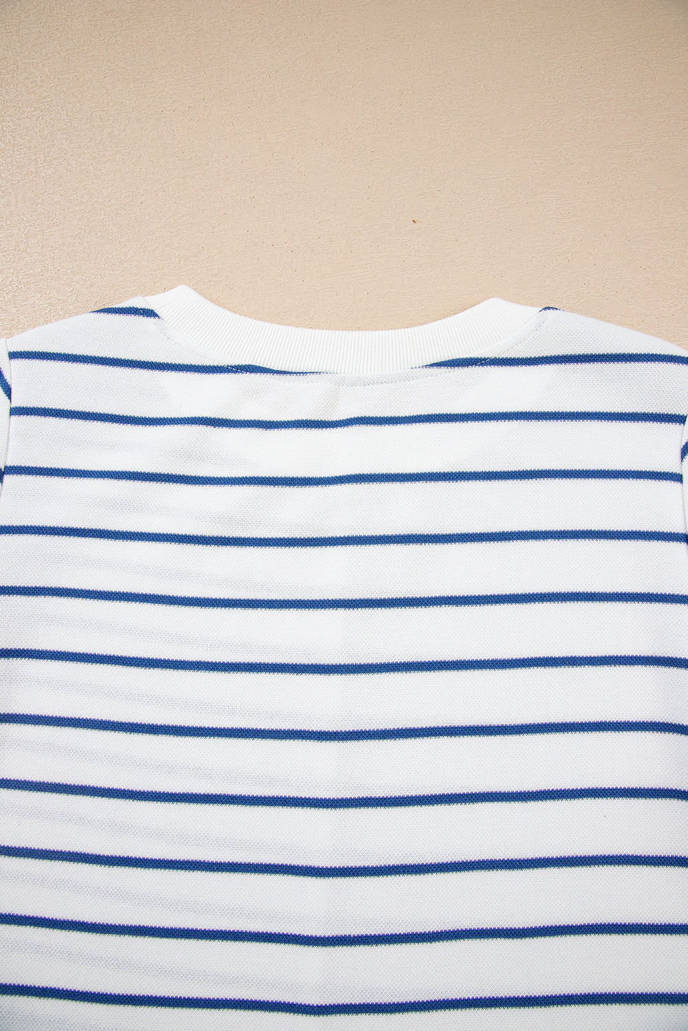 Sail Blue Striped Long Sleeve Top Drawstring Wide Leg Pants 2pcs Outfit