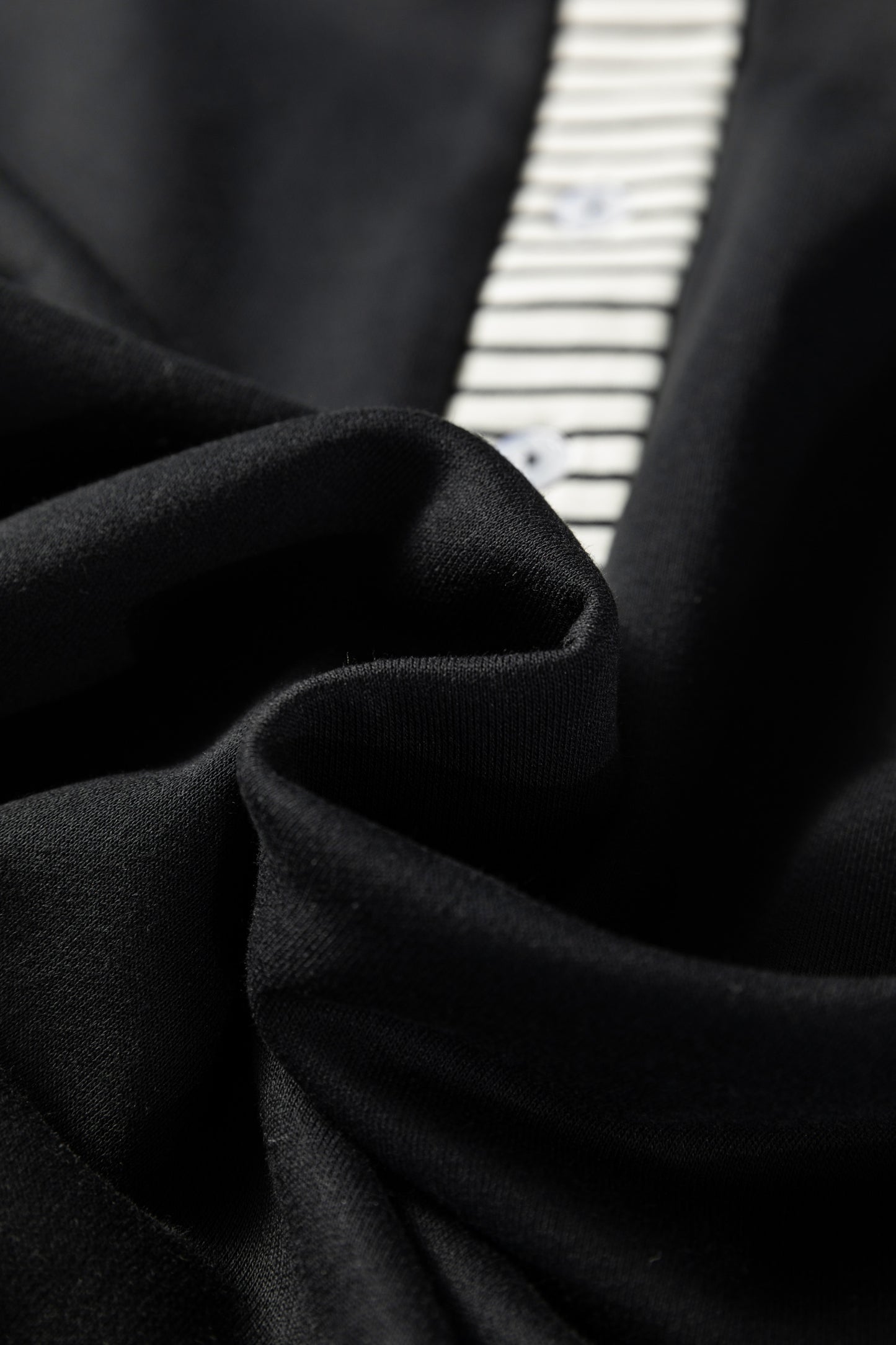 Black Plus Size Striped Cuffs Polo Collar Patchwork Long Sleeve Ruffle Hem Dress