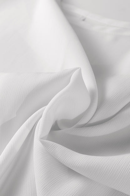 White Smocked Cuffs Semi Sheer Long Sleeve Dolman Blouse