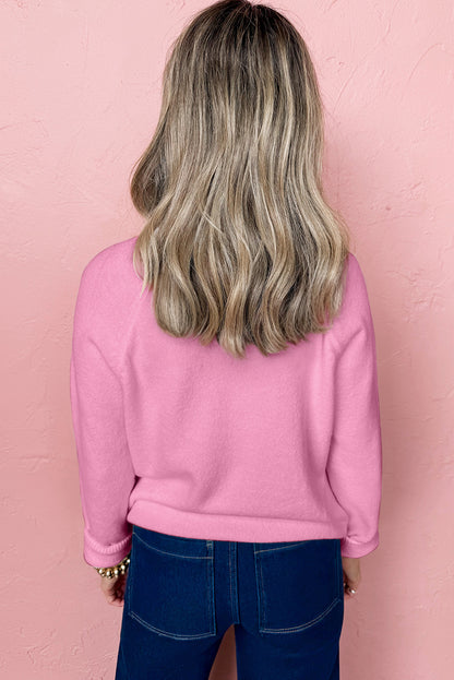 Racing Red MERRY Letter Pattern Christmas Raglan Sleeve Sweater