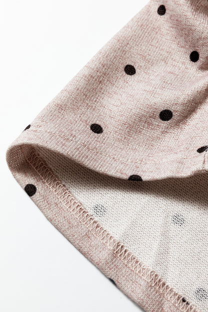 Jet Stream Polka Dot Boat Neck Knit Long Sleeve T Shirt