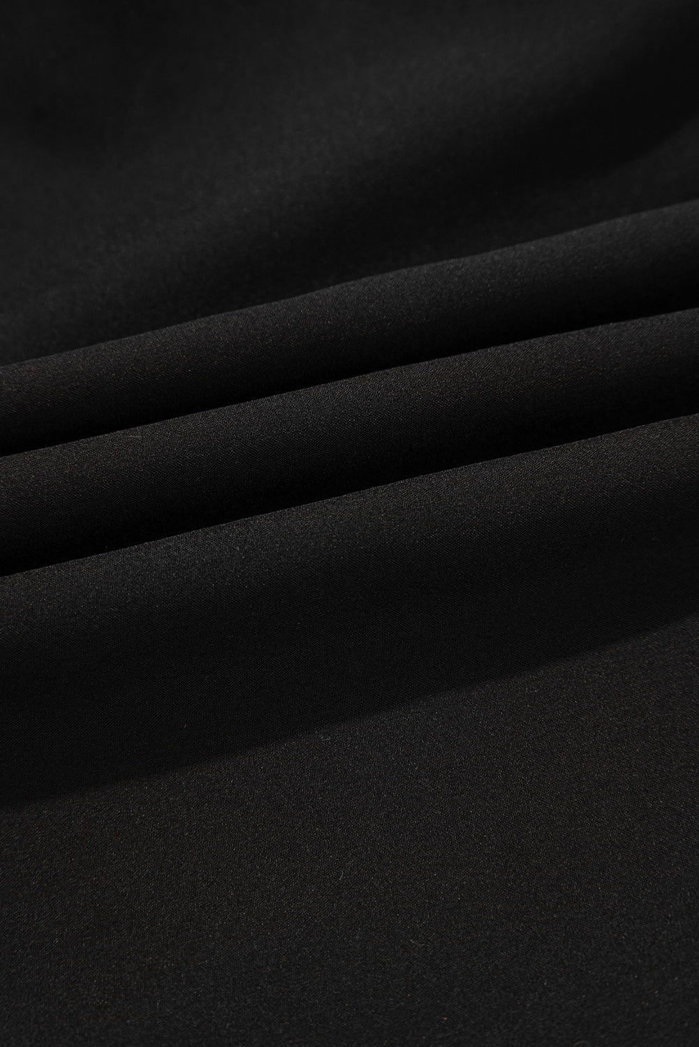 Black Crossed Waist Tiered Flowy Shorts