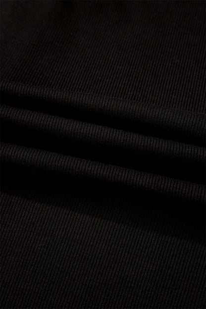 Black Stripe Detail Polo Collar Half Buttons Tied Short Sleeve Shift Mini Dress