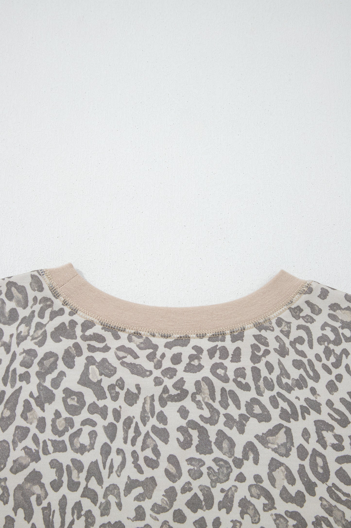 Brown Leopard Print Patchwork Crew Neck Sweatshirt
