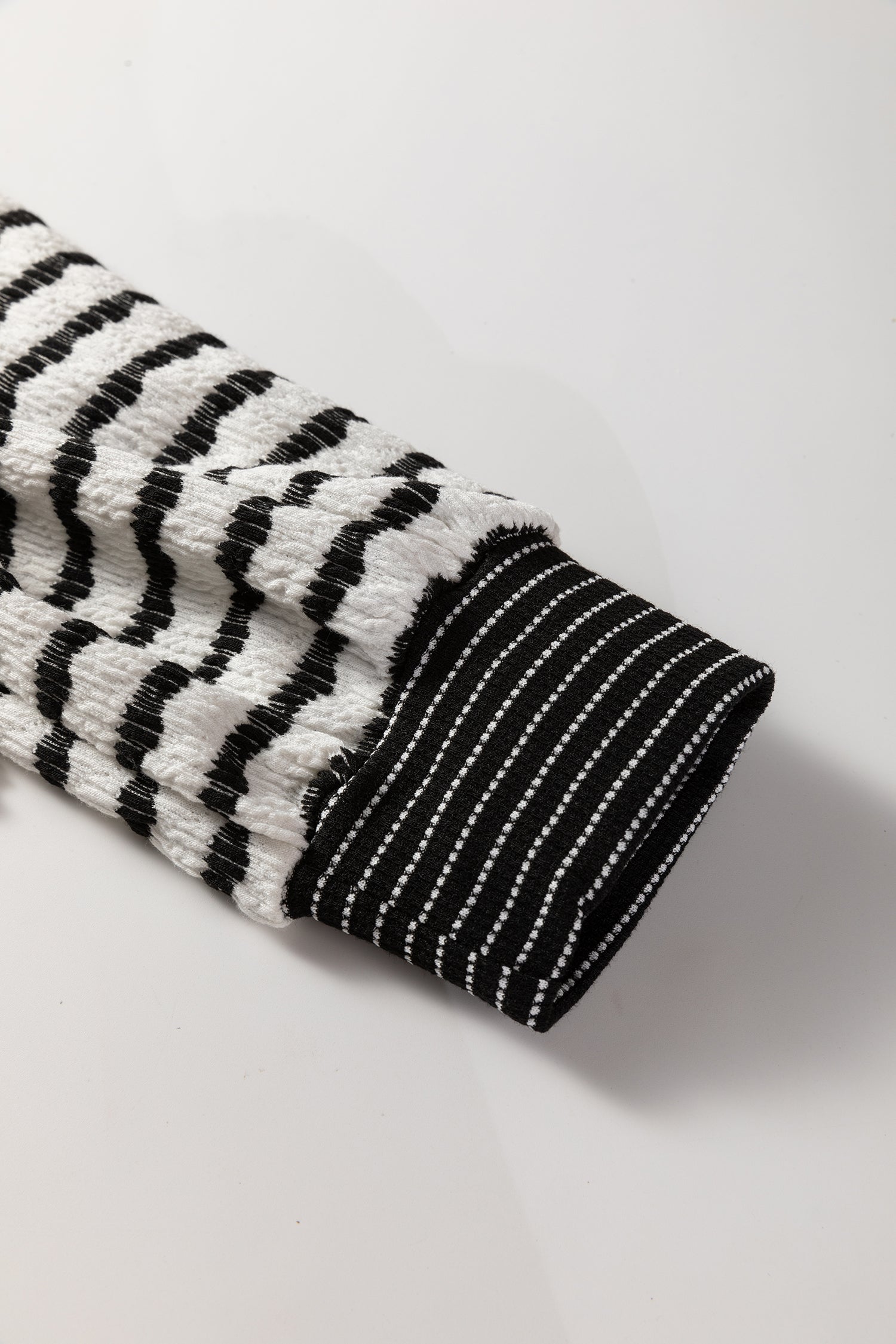 White Stripe Collared Pullover Top and Drawstring Pant Set