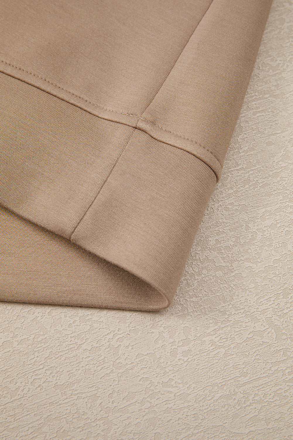 Straw Yellow Ric Rac Color Contrast Ribbed Edge Crewneck T Shirt