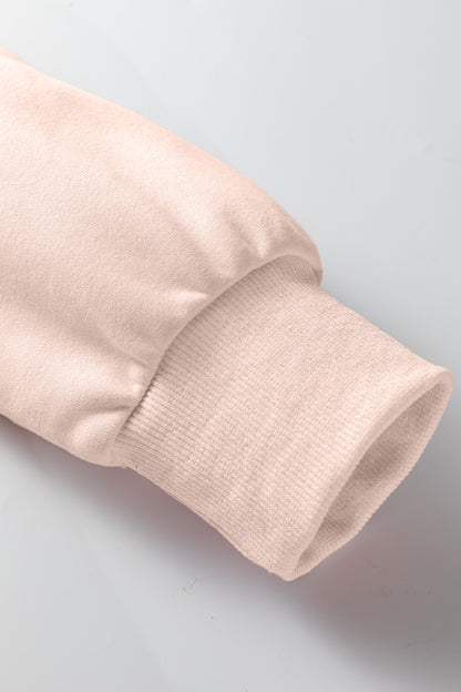 Apricot Pink Oversize Mock Neck Sweatshirt